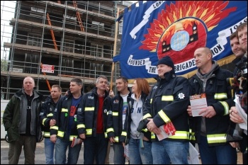 London anti-cuts demo organised by the RMT, FBU, PCS, NUT, National Shop Stewards Network and other unions, photo Suzanne Beishon