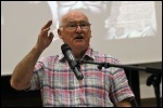 Peter Taaffe, Socialist Party general secretary, speaking at Socialism 2010, photo Paul Mattsson