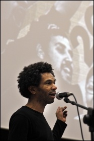 Hugo Pierre, Camden Unison convener, addresses Socialism 2010, photo Paul Mattsson