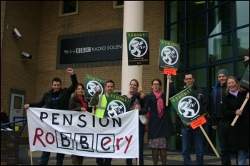 NUJ journalists at BBC South in Southampton on strike, photo by Southampton Socialist Party