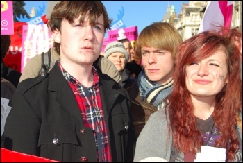 NUS student and UCU demonstration against cuts and tuition fees, photo Sarah Wrack