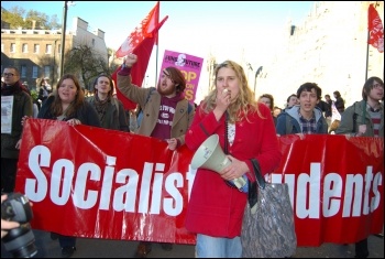 NUS student and UCU demonstration against cuts and tuition fees, photo Sarah Wrack