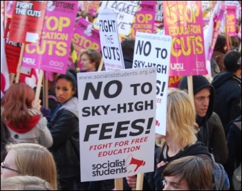NUS student and UCU demonstration against cuts and tuition fees, photo Sarah Wrack