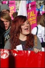 NUS student and UCU demonstration against cuts and tuition fees, photo Sarah Wrack