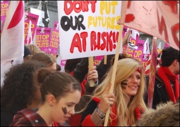 Students on the march, photo Sarah Wrack