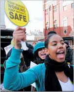 Nurses demonstrate on the 3 March 2007, photo Paul Mattsson