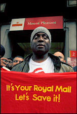 Postal workers on strike in June 2007, photo Paul Mattsson