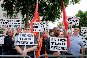 RMT protest against Tube privatisation, photo Paul Mattsson