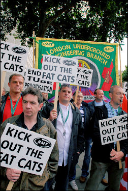 RMT protest against the fat-cats, photo Paul Mattsson