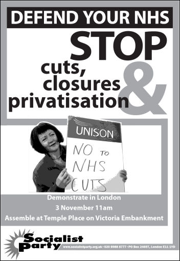 Socialist Party NHS leaflet