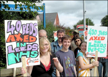 A protest in Leeds against Health cuts