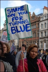 Protest in central London against higher tuition fees and education cuts , photo Suzanne Beishon