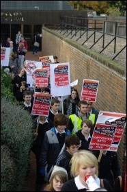 Southampton Protest against Education Cuts: school students walk out, photo Spiky Rob