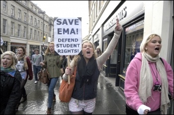 Newcastle student demonstration, photo Elaine Brunskill