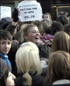 Newcastle student demonstration, photo Elaine Brunskill