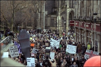 Newcastle student demonstration, photo Elaine Brunskill