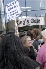 Newcastle student demonstration, photo Elaine Brunskill