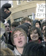 Newcastle students protest, photo by Ray Smith