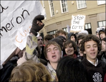 Newcastle students protest, photo by Ray Smith