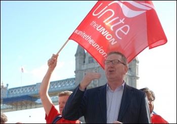 Len McCluskey, Unite's general secretary, photo Suzanne Beishon Len McCluskey, Unite's general secretary, photo Suzanne Beishon