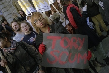 Students protest against proposed tuition fee rises and the abolition of the EMA, 24 November, photo Paul Mattsson