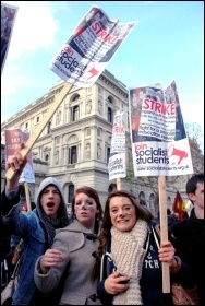 Students protesting against massive fees rise and the abolition of the EMA, photo by Suzanne Beishon