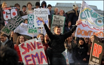 November 24th student demonstrations against tuition fees rises and the abolition of the EMA, photo Senan