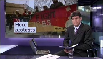 Youth Fight for Jobs protest featured on Channel 4 news Youth Fight for Jobs protest featured on Channel 4 news