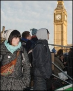 Students protest outside parliament on Day X as tuition fees debated, photo Suzanne Beishon