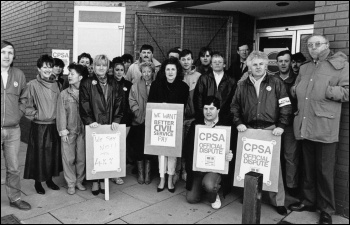 John Macreadie on picket line with Terry Fields MP (far left)