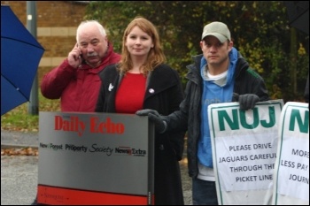 Journalists, members of the NUJ, on strike at Newsquest in Southampton, photo Nick Chaffey