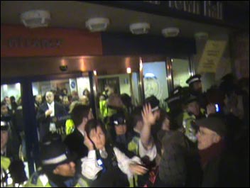 Greenwich protest against council cuts 29 November 2010 - riot police were called