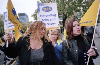London anti-cuts demonstration jointly called by the NSSN, RMT, NUT, FBU, PCS and other unions, photo Paul Mattsson