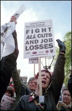 London anti-cuts demonstration jointly called by the NSSN, RMT, NUT, FBU, PCS and other unions, photo Paul Mattsson
