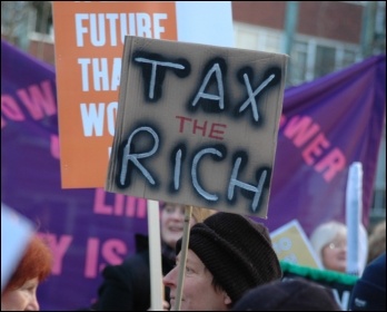 Lively and youthful march in Manchester, Saturday 29 January, organised by the PCS and UCU trade unions together with the National Union of Students., photo Dave Beale