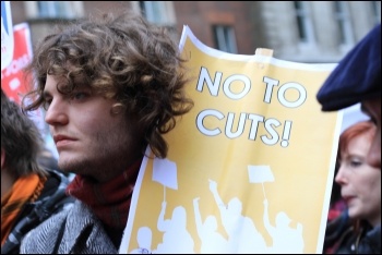 Young people march for a future: Youth Fight for Jobs and Socialist Students on the 29 January London demonstration against education cuts, photo Senan