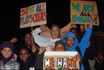 Parents and young people marched on Camden council on 28 February., photo H. Pierre