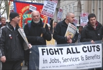 Labour councillors' conference lobbied by hundreds of angry trade unionists, photo Suzanne Beishon