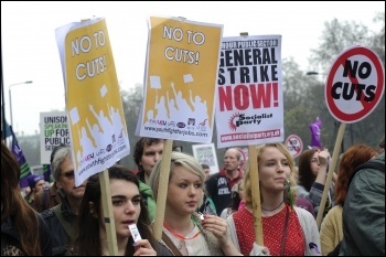 26 March 2011 demo against the government's cuts, photo Paul Mattsson