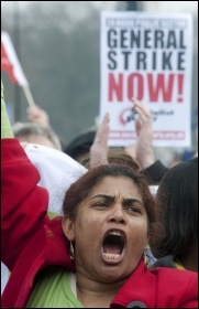 Half-million strong TUC demo, central London, 26 March 2011, against the government's cuts, photo Paul Mattsson