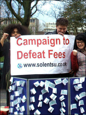 Students protest against fees