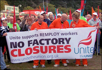 Remploy workers rally against closure threat in 2007, photo Bob Severn