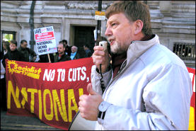 Coventry Councillor Dave Nellist on NHS demonstration 1st November 2006, photo Paul Mattsson