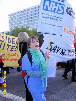 The PUSH NHS demonstration in 2006 called for a national demonstration, photo Sarah Sachs-Eldridge