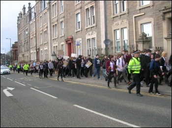 Dundee school students stage anti-cuts strike, photo Leah Ganley