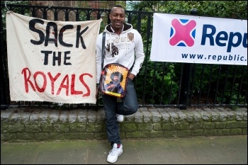 An anti-Monarchyprotesters at the last royal wedding in 2011, photo Paul Mattsson