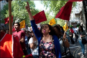 May Day in central London, photo Paul Mattsson