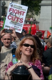 National Shop Stewards Network (NSSN) on the May Day 2011 in central London, photo Paul Mattsson