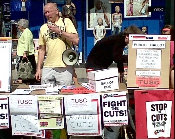 Campaigning for TUSC in Swansea, photo by Socialist Party Wales