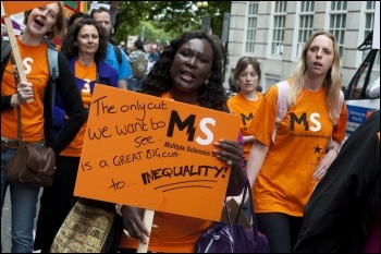  Hardest Hit Protest: Disabled people and their families protest in central London against government spending cuts, photo Paul Mattsson